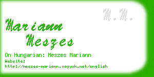 mariann meszes business card